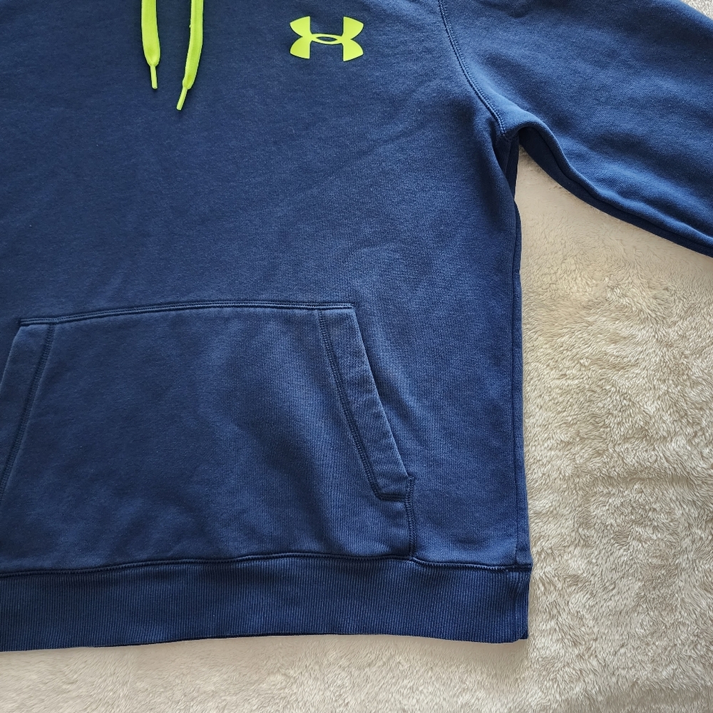 Under Armour UA Rival Fleece Hoodie, Men's Size Large, GUC - Navy - Picture 3 of 8